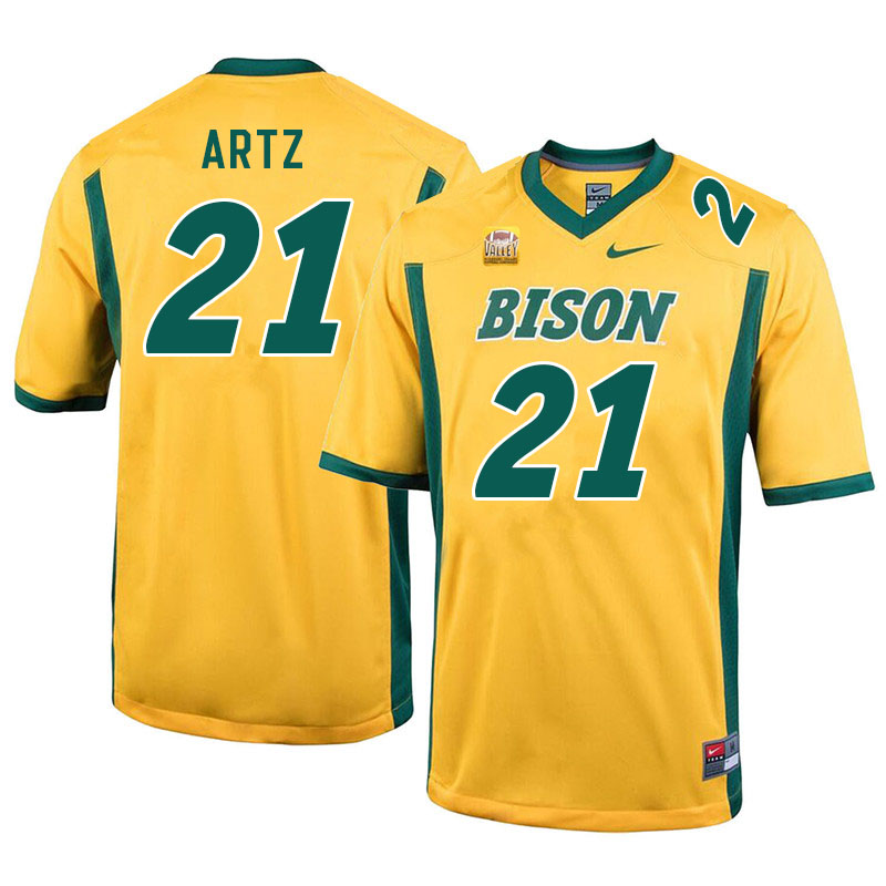 Men #21 Hudson Artz North Dakota State Bison College Football Jerseys Sale-Yellow